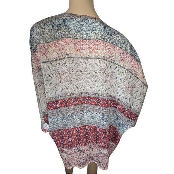 Garnet Hill 100 Percent Silk Lightweight Half Sleeve Bobo Kimono - Picture 4 of 5